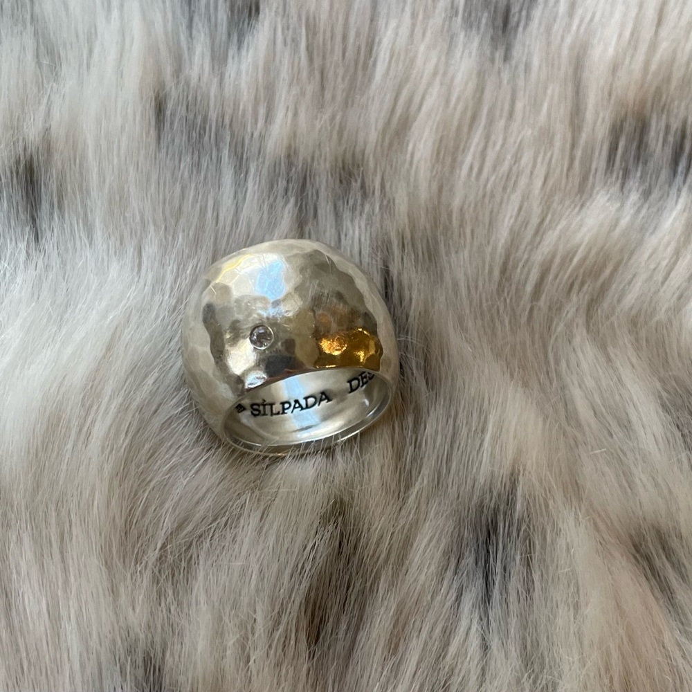 Silpada Sterling Silver with Crystal Detail Ring